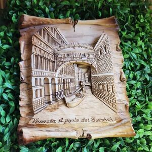 Vintage Italian Gondola Scene Wall Hanging